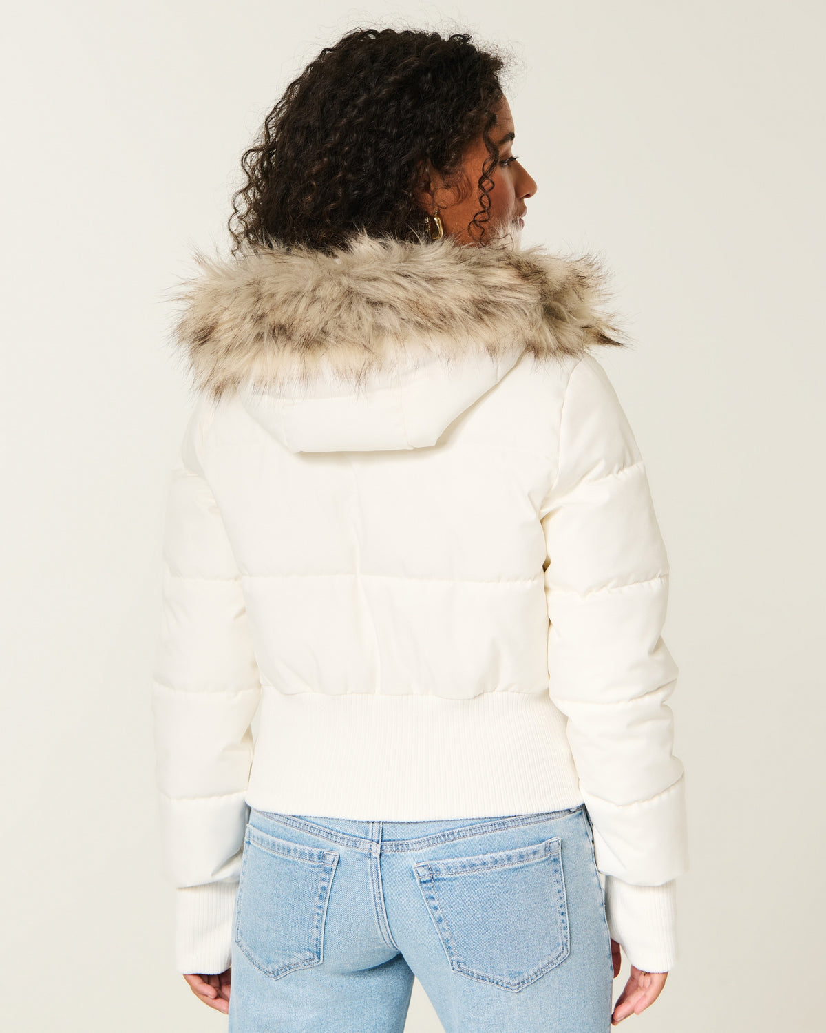 Piumini Hollister Peyton – Bianco – vista posteriore